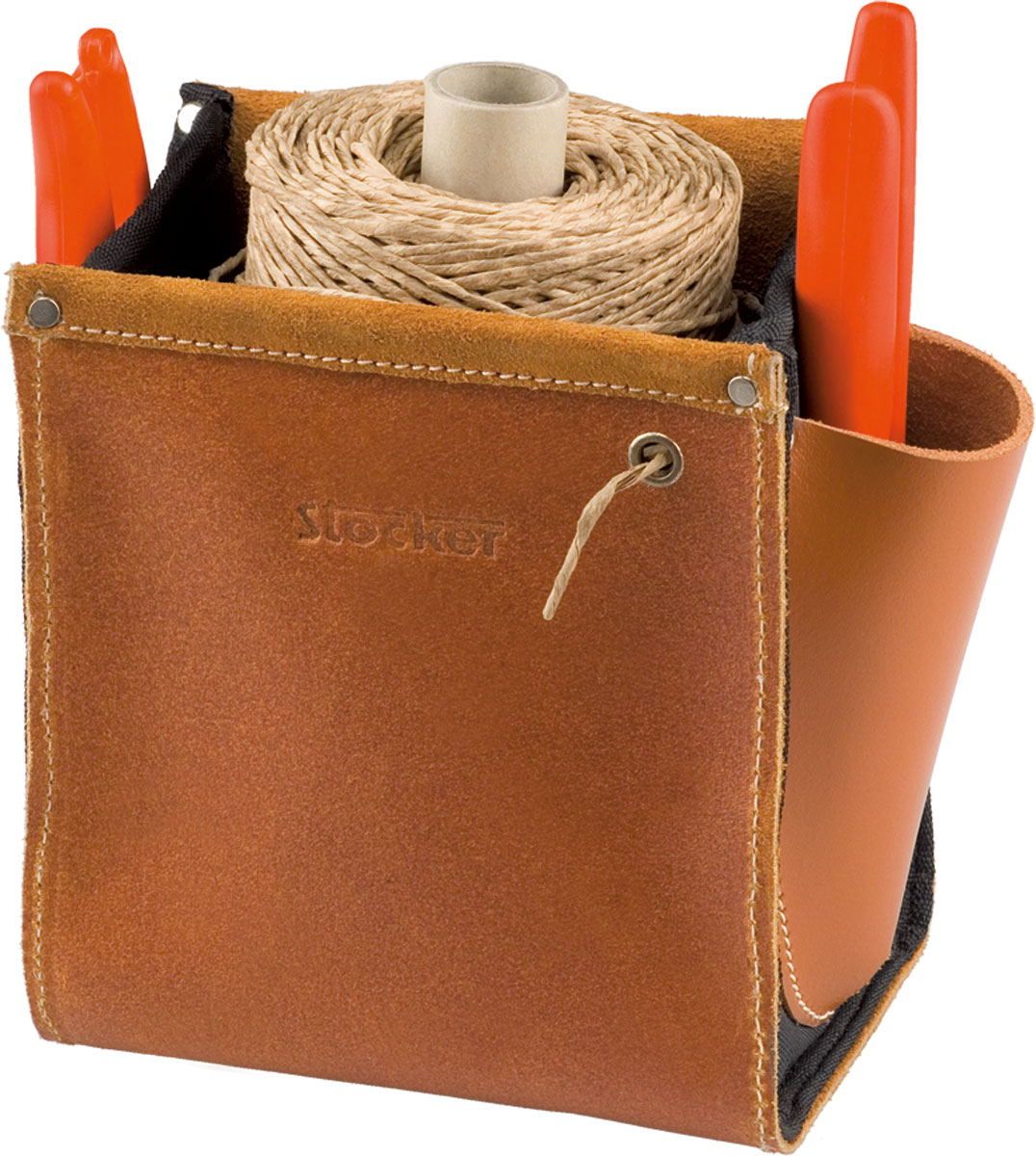 Stocker Ledertasche für Bindematerialien