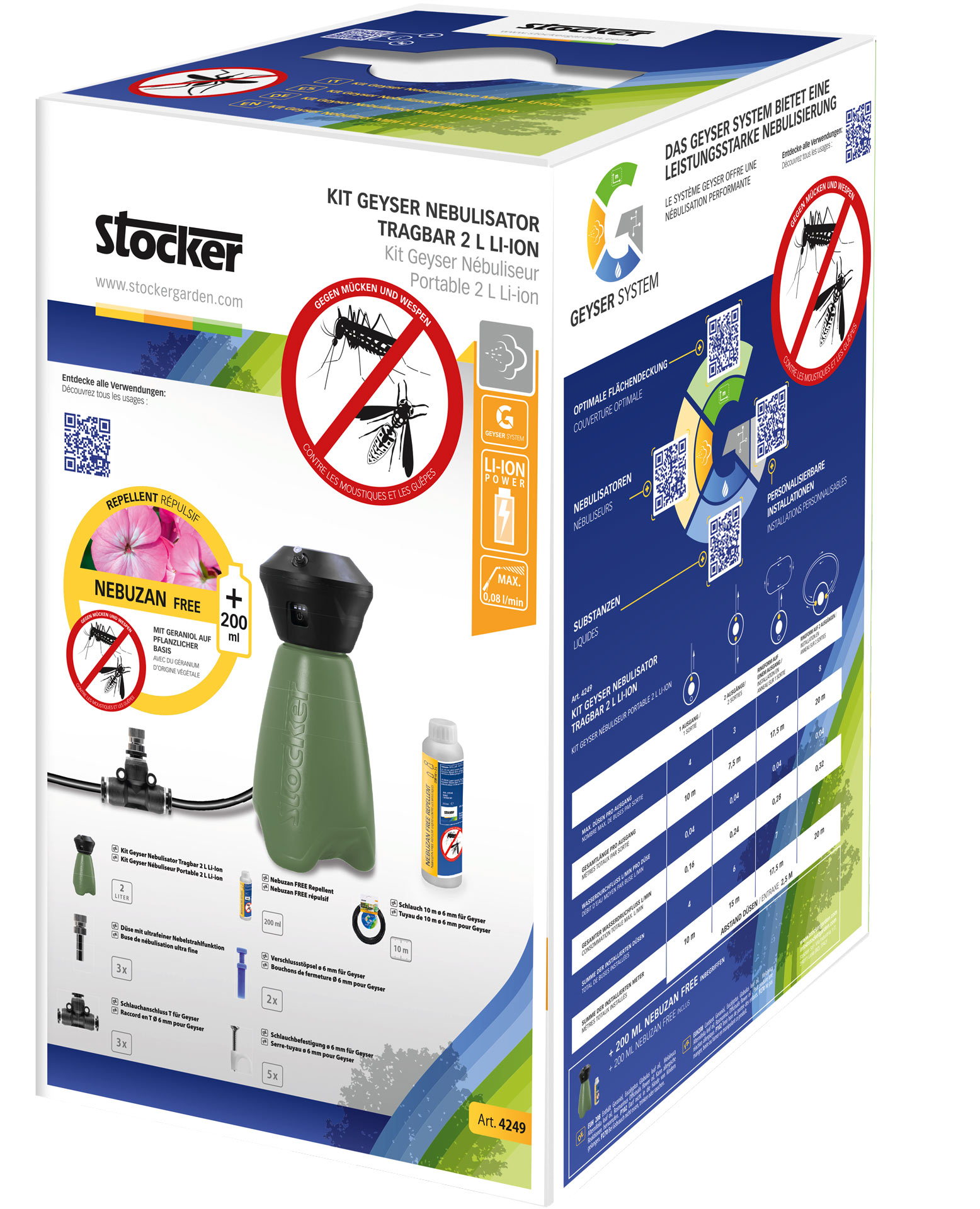 Kit Geyser Nebulisator Tragbar grün 2 L mit Nebuzan DE/AT/FR