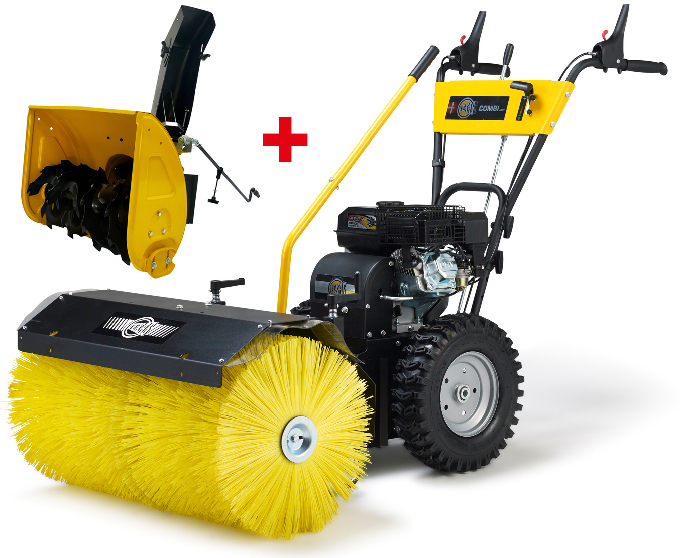 Texas Multifunktionsmaschine - Combi 800TGE Geräteträger mit Kehrwalze und Schneefräse