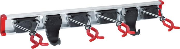 Gerätehalter Set 4.2.05 4 Halter, 2 Haken + Schieinkl. Schrauben + Dübel