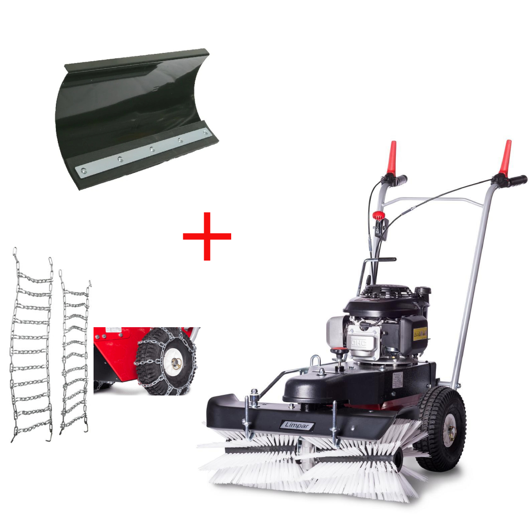 Limpar 72 Kehrmaschine  Honda GCV 170 Motor  inkl. Schneeräumschild Schneeketten