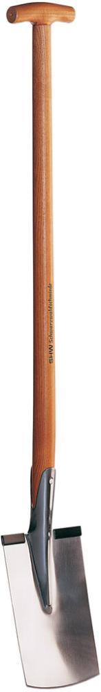 Rex-Edelstahlspaten mit Tritt u. Eschen-T-Stiel