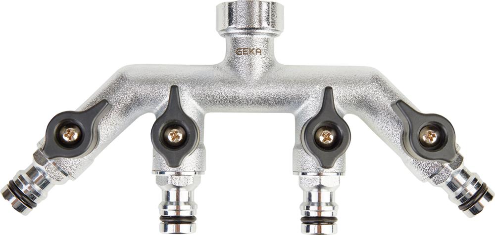 Vierwegeventil IG G 3/4" MS Cr Karte GEKA plus Stecksystem