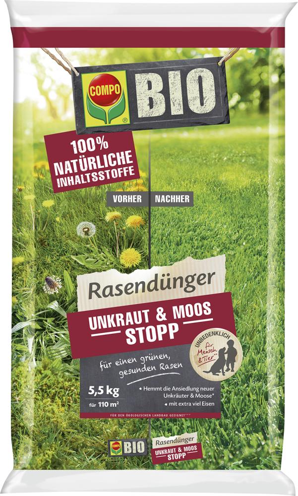 Rasendünger Unkraut & Moos Stopp 5,5 kg für 110 m²